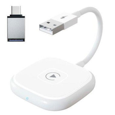 CarPlay Wireless Adapter For Factory Wired CarPlay 2023 Upgrade. Plug & Play Dongle Converts Wired To Wireless. Fast And Easy To Use. Fits Cars From 2016 & IPhone IOS 10+ (White).