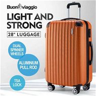 Detailed information about the product Carry On Luggage Suitcase Travel Travaller Bag Hard Shell Case Lightweight Travelling With Wheels Checked Rolling Trolley TSA Lock Orange