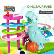 Detailed information about the product Cartoon Dinosaur Track Set Electric Slide Railcar Track Toy Dinosaur Climb Stairs Music Light Interactive Educational Toys