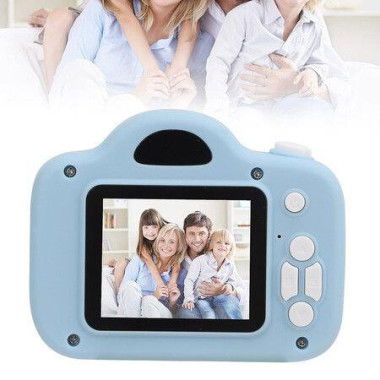 Cartoon Mini Camera 15 Filters Kids Gift Child Camera 200W Pixels For Kids (Sky Blue)