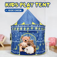 Detailed information about the product Castle Play Tent For Boys Girls Night-Sky Kids Play House Star Moon - Blue