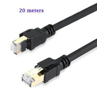 Detailed information about the product Cat 8 Ethernet Cable, 20 Meters High Speed Heavy Duty 26AWG Cat8 LAN Network Cable 40Gbps, 2000Mhz with Gold Plated RJ45 Connector for Router Gaming Modem