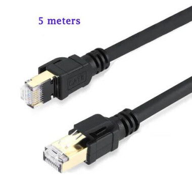 Cat 8 Ethernet Cable, 5 Meters High Speed Heavy Duty 26AWG Cat8 LAN Network Cable 40Gbps, 2000Mhz with Gold Plated RJ45 Connector for Router Gaming Modem