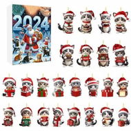 Detailed information about the product Cat Advent Calendars, Christmas Countdown Calendar with Cat Hanging Pendant Ornament, 24 Days 2D Acrylic Cute Kitten Christmas Tree Decoration