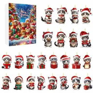 Detailed information about the product Cat Advent Calendars, Christmas Countdown Calendar with Cat Hanging Pendant Ornament, 24 Days 2D Acrylic Cute Kitten Christmas Tree Decoration