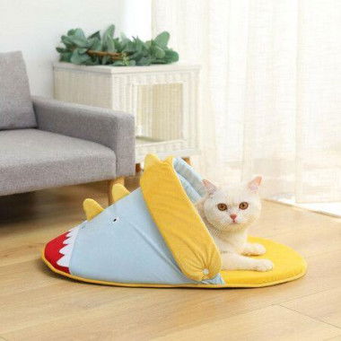 Cat Beds Cartoon Pet Bed For Shark Slipper Shape Sleep Comfort