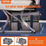 Detailed information about the product Cat Carrier with Wheels Airline Approved Rolling Pet Carrier 22 lbs Grey