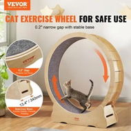 Detailed information about the product Cat Exercise Wheel, Large Cat Treadmill Wheel for Indoor Cats, 52 inch Cat Running Wheel with Detachable Carpet and Cat Teaser for Running/Walking/Training, Suitable for Most Cats