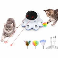 Detailed information about the product Cat Laser Toy 2-in-1 Interactive Automatic Motion Activated Moving 8 Holes Whack A Mole Feather USB Rechargeable Electronic Smart Sensor Kitten Toys,Purple