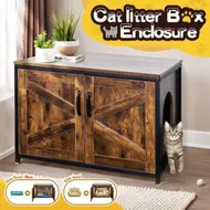 Detailed information about the product Cat Litter Box Enclosure Top Open Pet House Furniture Storage Bench Table Hidden Cabinet Particleboard Metal