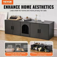 Detailed information about the product Cat Litter Box Enclosure Wooden Litter Box Furniture Hidden 57.9' Black