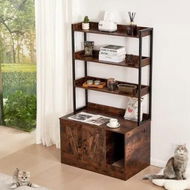 Detailed information about the product Cat Litter Box Enclosure Wooden Litter Box Furniture Hidden with 3 Shelves