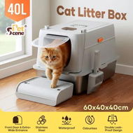 Detailed information about the product Cat Litter Box Large Hooded Enclosed Toilet Kitten Pet Furniture Kitty Potty Training Scoop Covered High Sided Stainless Steel Pan Modular Tray 40L XL