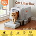 Cat Litter Box Large Hooded Enclosed Toilet Kitten Pet Furniture Kitty Potty Training Scoop Covered High Sided Stainless Steel Pan Modular Tray 40L XL. Available at Crazy Sales for $59.95