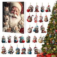 Detailed information about the product Cat Ornament Christmas Advent, 2D Acrylic Cute Cat Ornaments with 24 Day Countdown Calendar, Holiday Kitten Pendant for Xmas Tree
