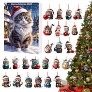 Detailed information about the product Cat Ornament Christmas Advent, 2D Acrylic Cute Cat Ornaments with 24 Day Countdown Calendar, Holiday Kitten Pendant for Xmas Tree