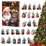 Detailed information about the product Cat Ornament Christmas Advent, 2D Acrylic Cute Cat Ornaments with 24 Day Countdown Calendar, Holiday Kitten Pendant for Xmas Tree