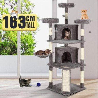 Cat Scratching Post Climbing Pole Tower Tree Playhouse Center With Scratcher Condo House Ladder Toys 163cm Tall 5 Levels.