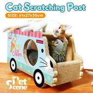 Detailed information about the product Cat Scratching Post Toy Bed Scratcher Corrugated Cardboard Pet Furniture Couch Sofa Lounge Pad Indoor Kitten Nest Play House Kitty Cave Box Car Shape
