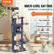 Detailed information about the product Cat Tree 154 cm Cat Tower with Cat Condo Sisal Scratching Post Dark Grey