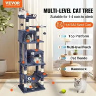 Detailed information about the product Cat Tree 160 cm Cat Tower with 2 Cat Condos Scratching Post Light Grey