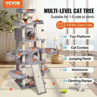 Detailed information about the product Cat Tree 174 cm Cat Tower for Indoor Cats with Cat Condos Scratching Post