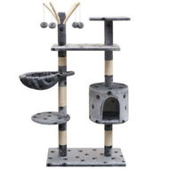 Detailed information about the product Cat Tree With Sisal Scratching Posts 125 Cm Paw Prints Grey