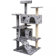 Detailed information about the product Cat Tree With Sisal Scratching Posts 125 Cm Paw Prints Grey