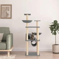 Detailed information about the product Cat Tree with Sisal Scratching Posts Light Grey 141 cm