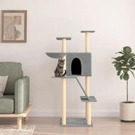 Detailed information about the product Cat Tree with Sisal Scratching Posts Light Grey 143 cm