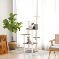 Detailed information about the product Cat Tree with Sisal Scratching Posts Light Grey 153 cm