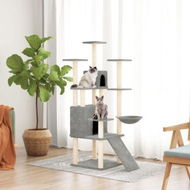 Detailed information about the product Cat Tree With Sisal Scratching Posts Light Grey 154 Cm