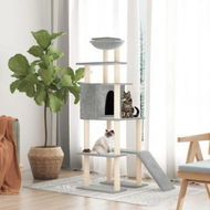 Detailed information about the product Cat Tree With Sisal Scratching Posts Light Grey 166 Cm