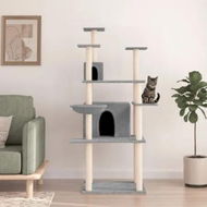 Detailed information about the product Cat Tree with Sisal Scratching Posts Light Grey 166 cm