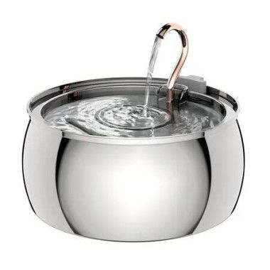 Cat Water Fountain, 4L Gooseneck Copper Faucet Design Cat Fountain for Drinking, Large Capacity Stainless Steel Cat Water Fountain