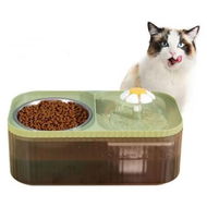 Detailed information about the product Cat Water Fountain and Food Bowl, 3L Pet Water Dispenser with Smart Pump, Automatic Flower Fountain and Stainless Steel Bowl (Green)