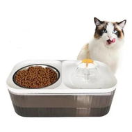 Detailed information about the product Cat Water Fountain and Food Bowl, 3L Pet Water Dispenser with Smart Pump, Automatic Flower Fountain and Stainless Steel Bowl (White)