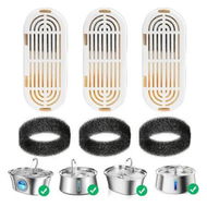Detailed information about the product Cat Water Fountain Filters,3 Pack Replacement Filters And Pre-Filter Sponges for Stainless Steel Pet Fountain with Water Level Window
