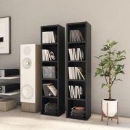 Detailed information about the product CD Cabinets 2 Pcs Black 21x16x93.5 Cm Chipboard.