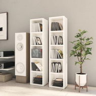 Detailed information about the product CD Cabinets 2 Pieces High Gloss White 21x16x93.5 Cm Chipboard.