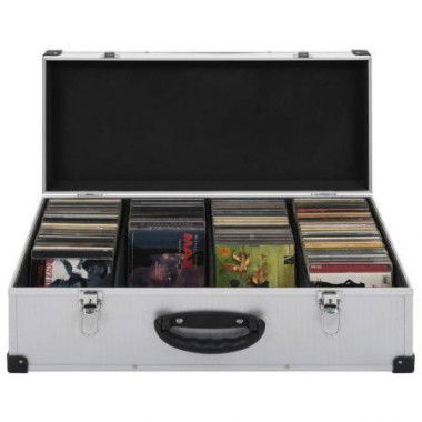 CD Case For 80 CDs Aluminium ABS Silver