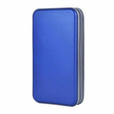 CD Holder 80 Capacity CD/DVD Case Holder Portable Wallet Storage Organizer Hard Plastic Protective Storage Holder For Car Travel (80 Capacity Blue)