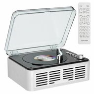 Detailed information about the product CD Player with Speakers HiFi Stereo Sound for Home,Bluetooth Retro Wood CD Music Players FM Radio with Remote Control,Support USB AUX Playback,White