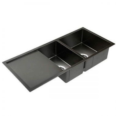 Cefito 100cm X 45cm Stainless Steel Kitchen Sink Under/Top/Flush Mount Black.