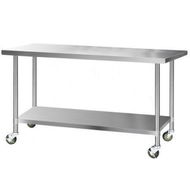 Detailed information about the product Cefito 1829 X 762mm Commercial Stainless Steel Kitchen Bench With 4pcs Castor Wheels