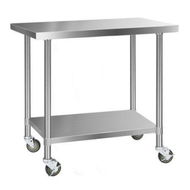 Detailed information about the product Cefito 304 Stainless Steel Kitchen Benches Work Bench Food Prep Table With Wheels 1219MM X 610MM