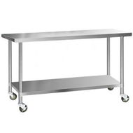 Detailed information about the product Cefito 430 Stainless Steel Kitchen Benches Work Bench Food Prep Table With Wheels 1829MM X 610MM