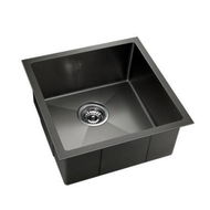 Detailed information about the product Cefito 51cm X 45cm Stainless Steel Kitchen Sink Under/Top/Flush Mount Black.