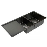 Detailed information about the product Cefito Kitchen Sink 100X45CM Stainless Steel Basin Double Bowl Black