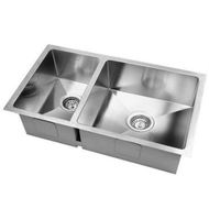 Detailed information about the product Cefito Kitchen Sink 71X45CM Stainless Steel Basin Double Bowl Silver